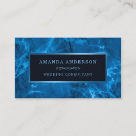 Quadro metálico azul e mármore| Cartão de visita
