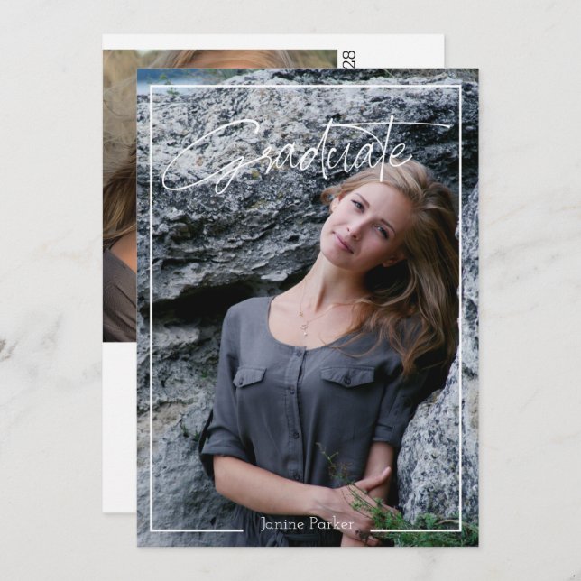 Quadro Moderno Adicionar Seu Anúncio De Graduação  (Frente/Verso)