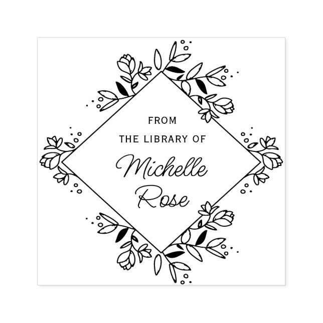 quadro moderno da biblioteca de carimbo de livros (Impressão)