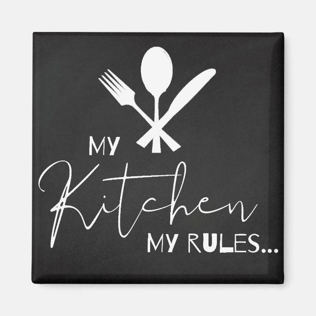 Quadro | "My Kitchen My Rules" | IMÃ DE GELADEIRA (Frente)