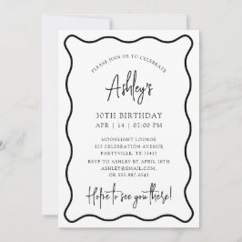 quadro ondulado, borda ondulada, convite de aniver