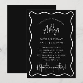 quadro ondulado, borda ondulada, convite de aniver