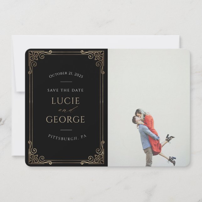 Quadro Ornamental Mínimo Moderno Salve a Data (Frente)