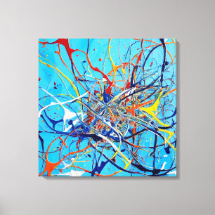 Quadro Pintura Abstrata em Canvas Fluidez Cósmica