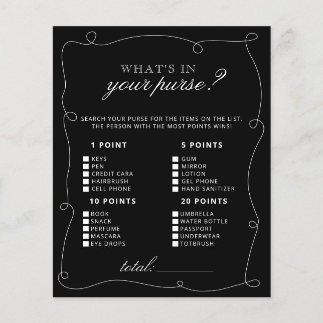 Quadro preto e branco O que há no seu jogo de bols (Frente)