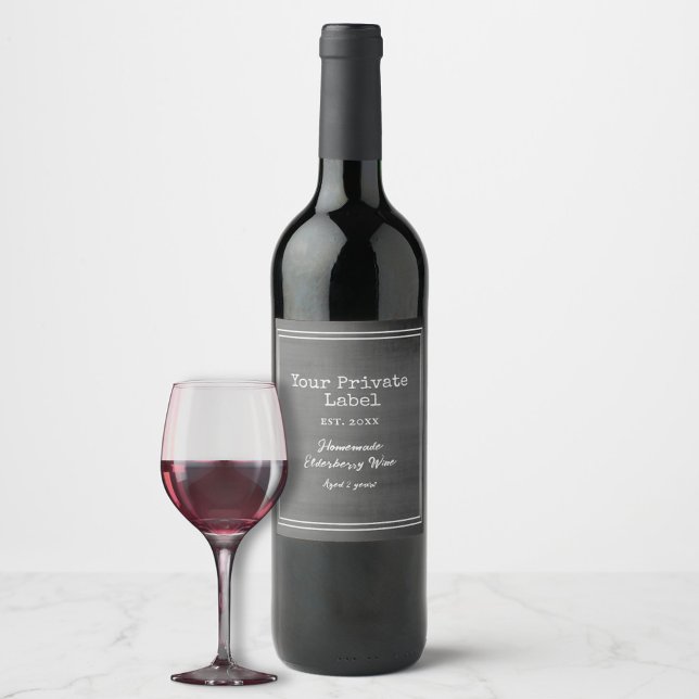 Quadro Preto Retroativo Seu Rótulo De Vinho Privad (Criador carregado)