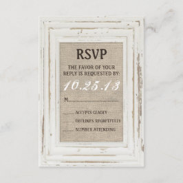Quadro Russo Branco e Placa RSVP Burlap