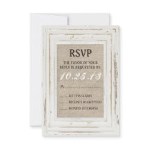 Quadro Russo Branco e Placa RSVP Burlap