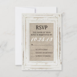 Quadro Russo Branco e Placa RSVP Burlap