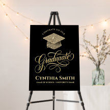 Quadros de Espuma para Formatura Preto e Dourado E
