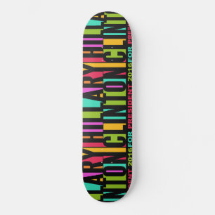 Quadros de skate Colorful Hillary Clinton 2016