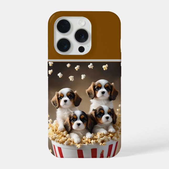 Quads Cavalier Spaniel Puppies In The Popcorn, (Verso)