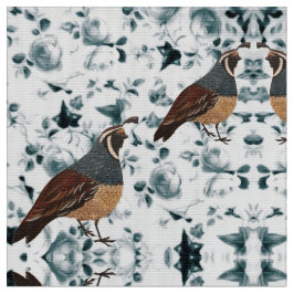Quail on Chitnz Floral Tecido