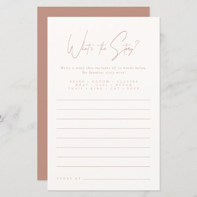 Qual é a História | Jogo para Chá de Noiva Rosa Bl (Frente/Verso)