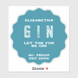 Qualquer adesivo de gin personalizado a cores