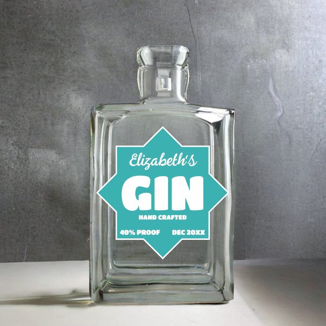 Qualquer adesivo de gin personalizado a cores (Criador carregado)