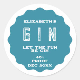 Qualquer adesivo de gin personalizado a cores