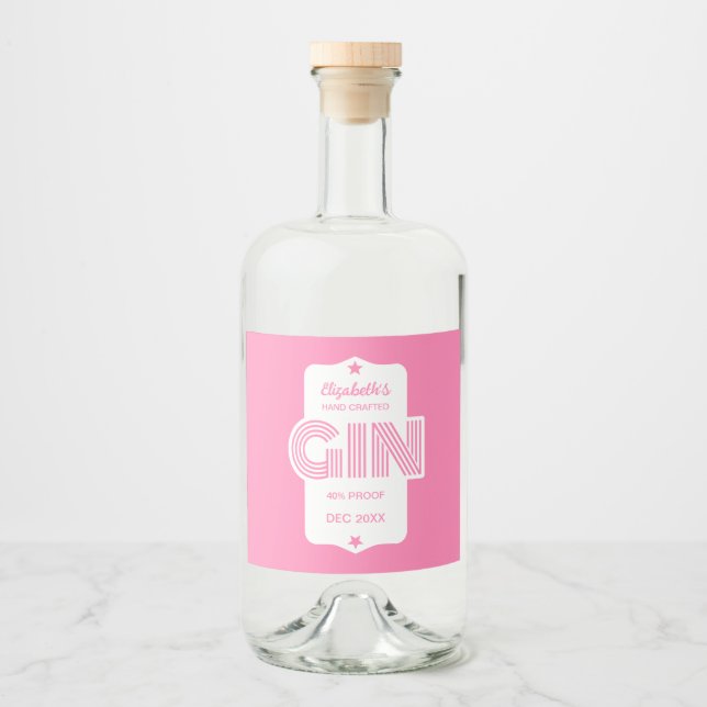 Qualquer adesivo de gin personalizado a cores (Frente)