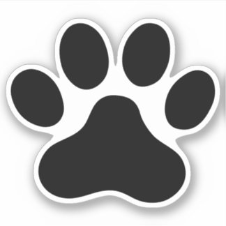 Qualquer adesivo de impressão de pata colorida
