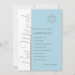 Qualquer Convite A Cor Bat Mitzvah