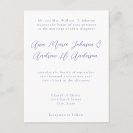 Qualquer Convite Azul Periwinkle De Casamento De C