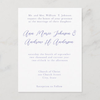 Qualquer Convite Azul Periwinkle De Casamento De C