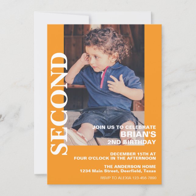 Qualquer Convite de aniversário de idade com foto (Frente)