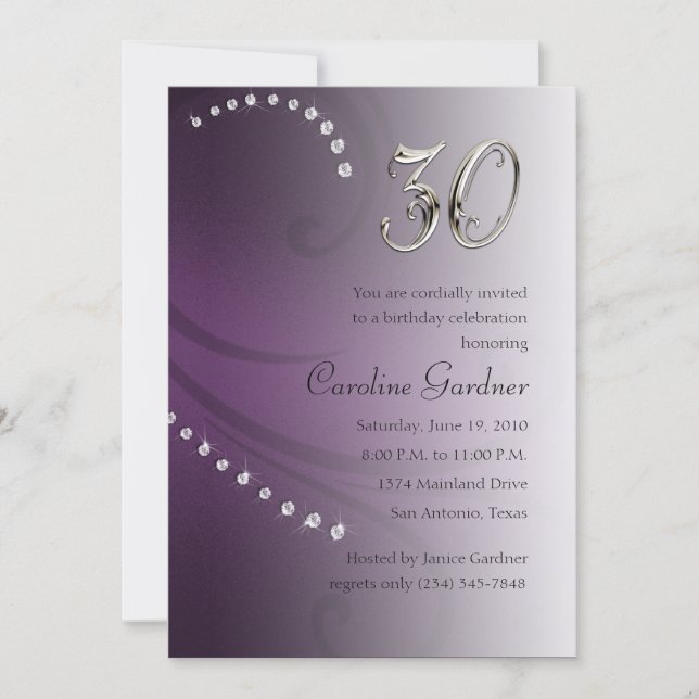 Qualquer Convite de Aniversário Número (Frente)