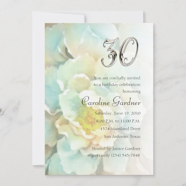 Qualquer Convite de Aniversário Número (Frente)