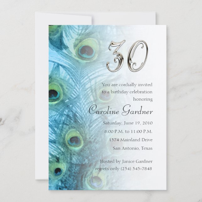 Qualquer Convite de Aniversário Número (Frente)