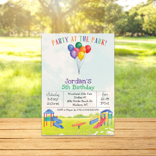 QUALQUER Convite de Playground do Parque AGE/GENDE