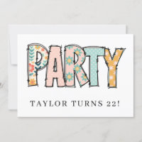 * Qualquer convite DIY para festa Doodle Evento A