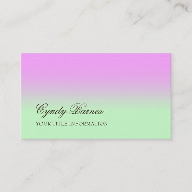 Qualquer cor com Cartão de visita de gradiente ros (Frente)