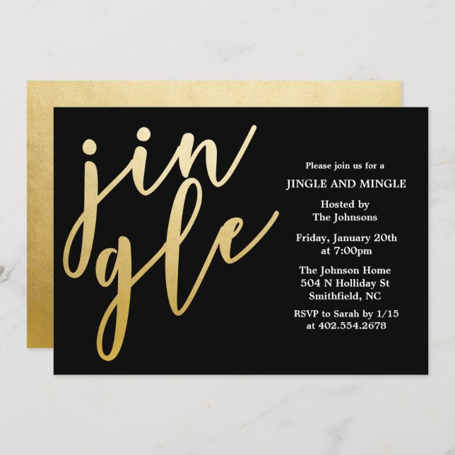 QUALQUER COR - Convite de Feriado de Jingle e Ming (Frente/Verso)