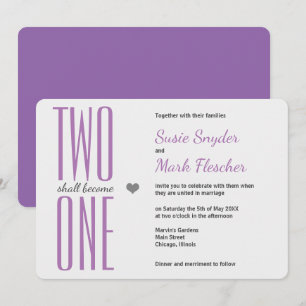 Qualquer Cor Dois Torna-Se Um Convite De Casamento