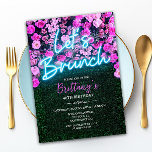 QUALQUER EVENTO - Convite Floral Neon Brunch