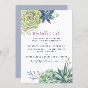 Qualquer Festa de aniversário de idade Convite de 