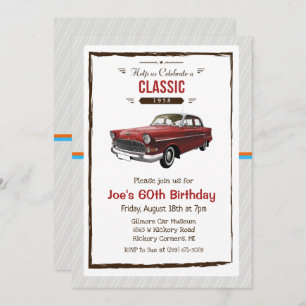 QUALQUER IDADE - Convite de Aniversário Clássico d