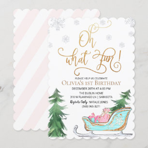 QUALQUER IDADE - Convite de aniversário de invern