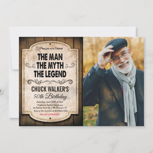 QUALQUER IDADE - Convite de Aniversário de Pesca M (Frente)