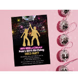 QUALQUER IDADE - Convite de aniversário do Disco<br><div class="desc">Festa de aniversário 70s Festa de aniversário do Disco Ball 70s tema 70s Convite de festas brilhante</div>