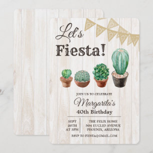 QUALQUER IDADE - Convite de Aniversário Fiesta Cac