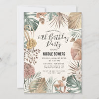 QUALQUER IDADE - Convite de Aniversário Floral Boh
