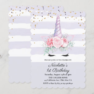 QUALQUER IDADE - Convite de Aniversário Floral do