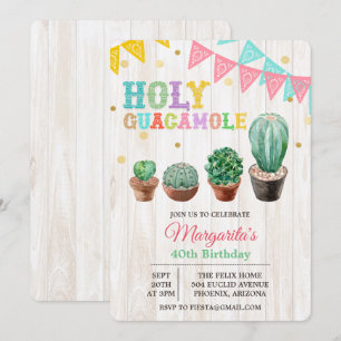 QUALQUER IDADE - Convite de Aniversário Holy Guaca