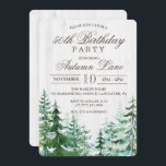 QUALQUER IDADE - Convite de aniversário para adult<br><div class="desc">Árvores De Pinos De Aquarela</div>