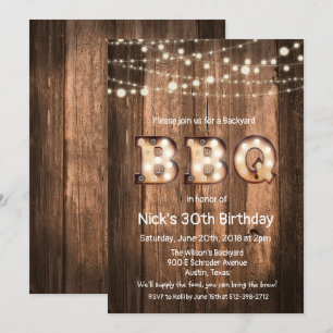QUALQUER IDADE - Convite de Aniversário Rústico de