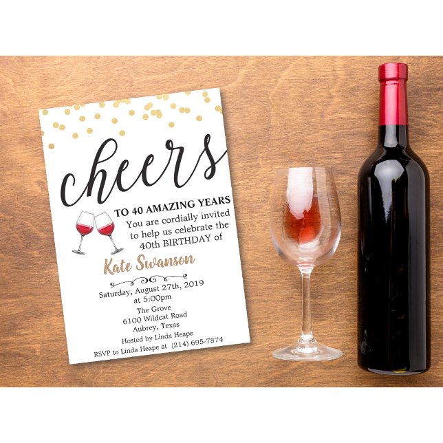 QUALQUER IDADE - Convite de Aniversário Vinho Chee (Criador carregado)