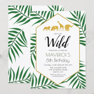 QUALQUER IDADE - Convite de Safari da Selva de Ani