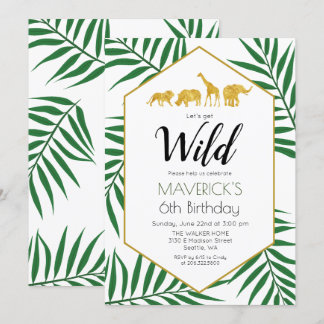 QUALQUER IDADE - Convite de Safari da Selva de Ani